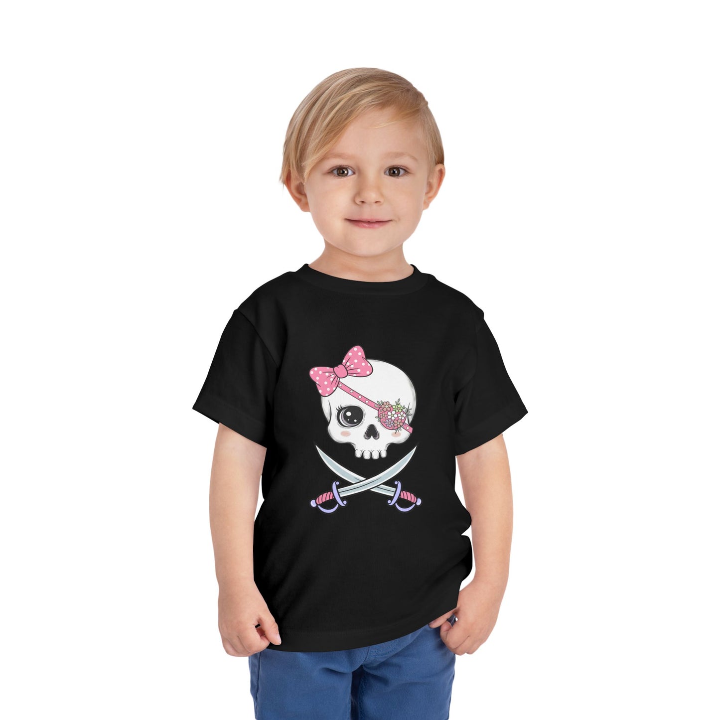 Kids Pirate Skull Tee, Toddler Skull T-Shirt, Pirate Theme Gift, Halloween Costume, Cute Kids Apparel