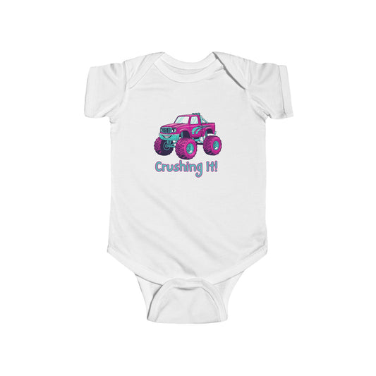 Crushing It Monster Truck Infant Fine Jersey Bodysuit