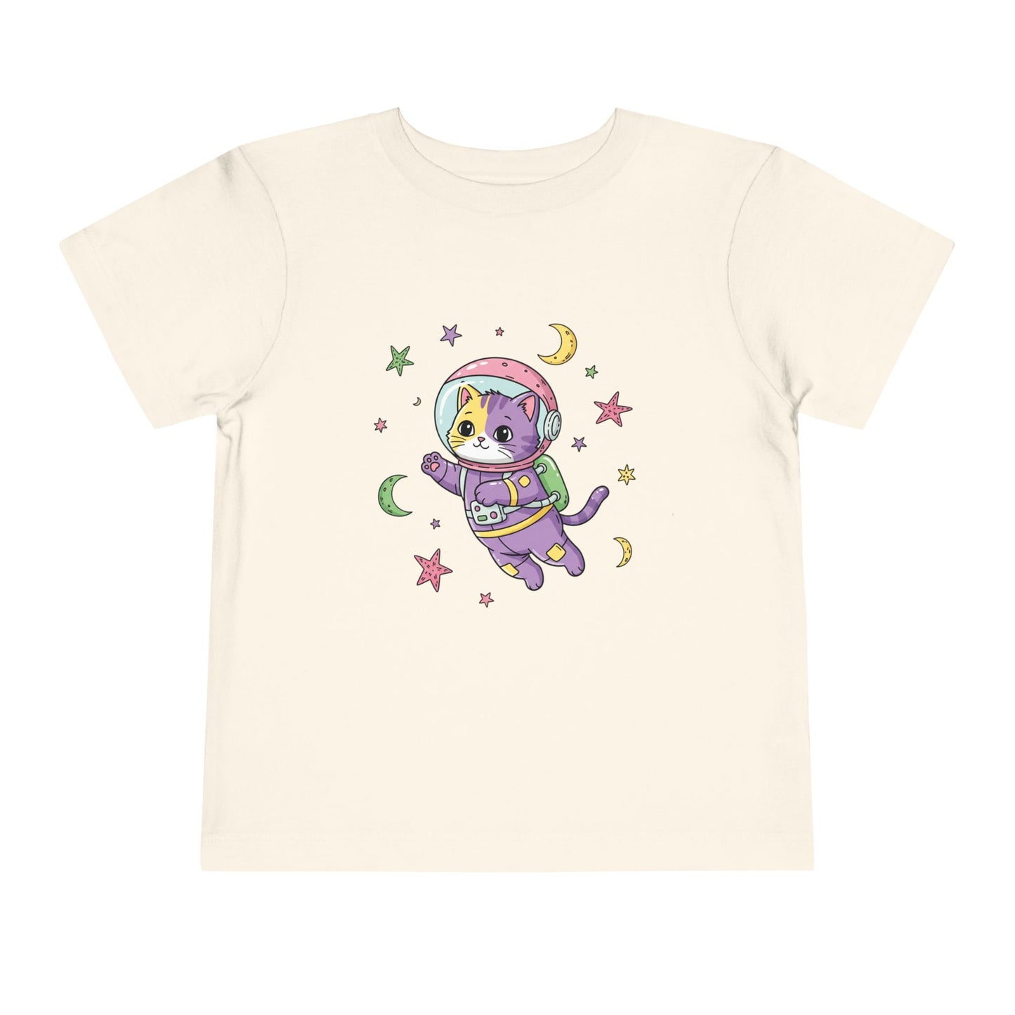 Adventurous Space Cat Toddler Tee, Cute Kids Tee, Astronaut Cat Shirt, Space-Themed Gift, Toddler Birthday Outfit, Fun Playtime Attire