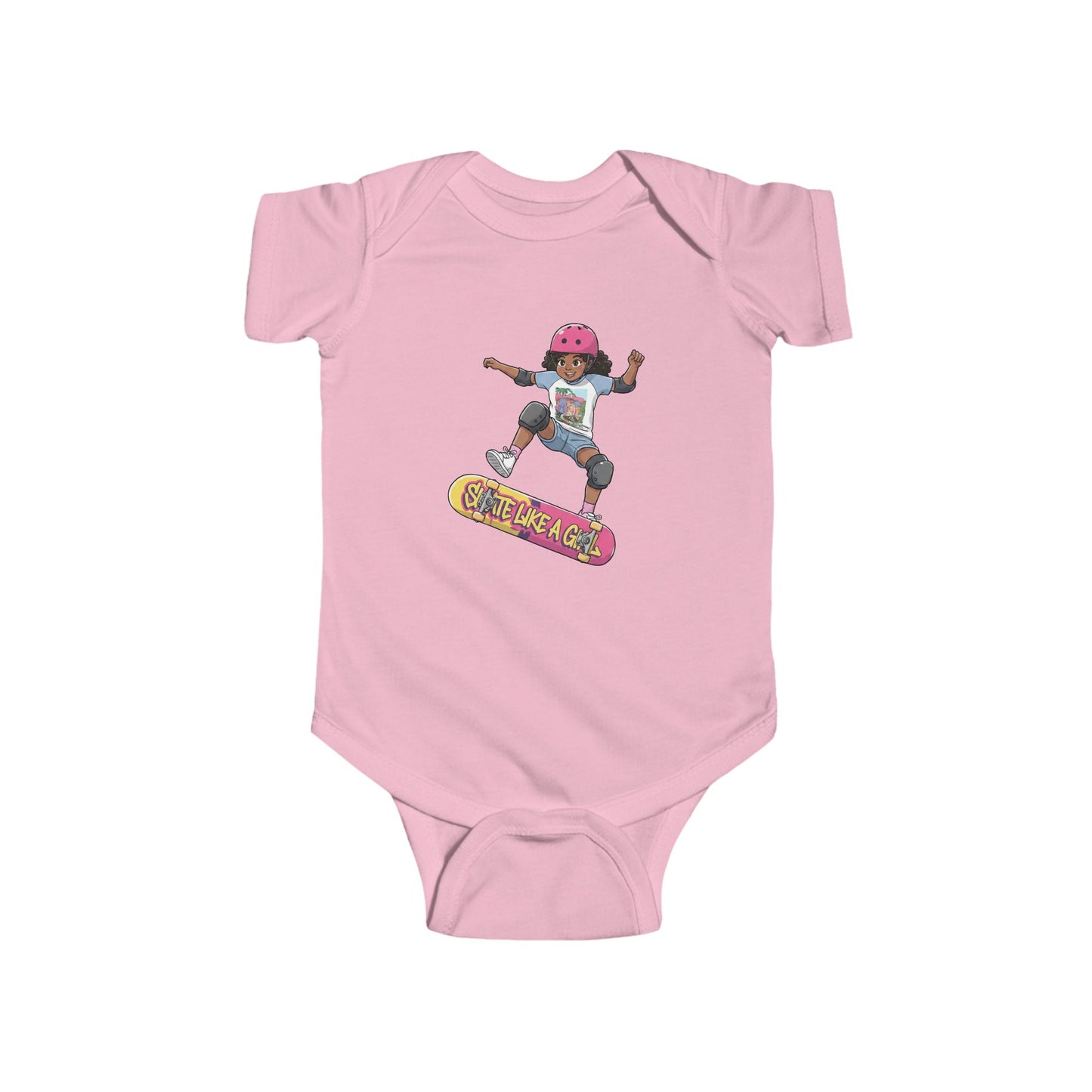Skateboarding Baby Bodysuit, Cute Infant Onesie for Girls, Perfect Gift for Baby Showers, Birthdays, and Playdates, Fun Baby Gear