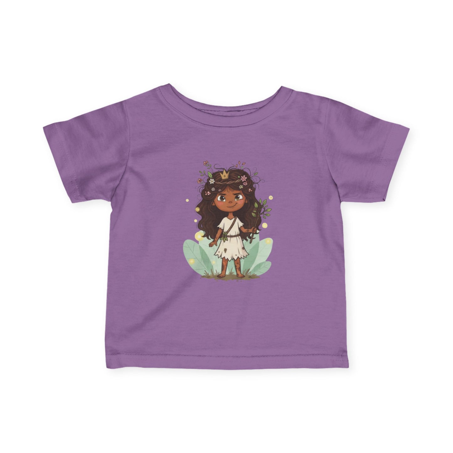 Adorable Infant Fine Jersey Tee with Floral Princess Design, Baby T-Shirt, Cute Toddler Top, Birthday Gift, Kids Clothing