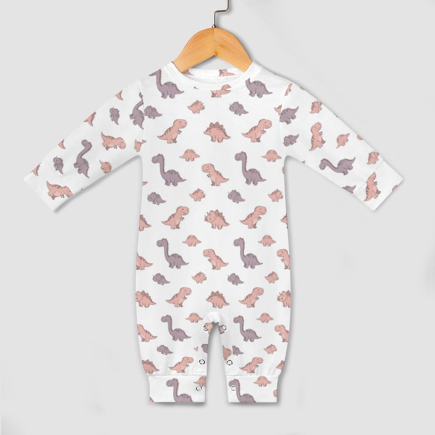 Girls Dino Romper Long Sleeve Baby Romper