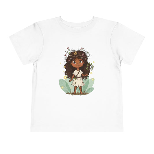 Toddler Floral Fairy Tee, Kids Short Sleeve Shirt, Toddler Girls' Clothing, Birthday Gift, Summer Wear, Playtime Outfit