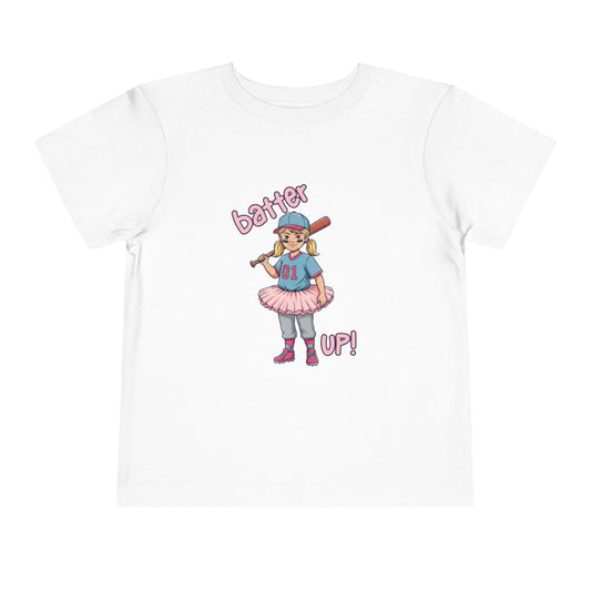 Youthful Sports Tee for Little Sluggers, Girls' Baseball Shirt, Cute Toddler Outfit, Birthday Gift, Soft Cotton Tee