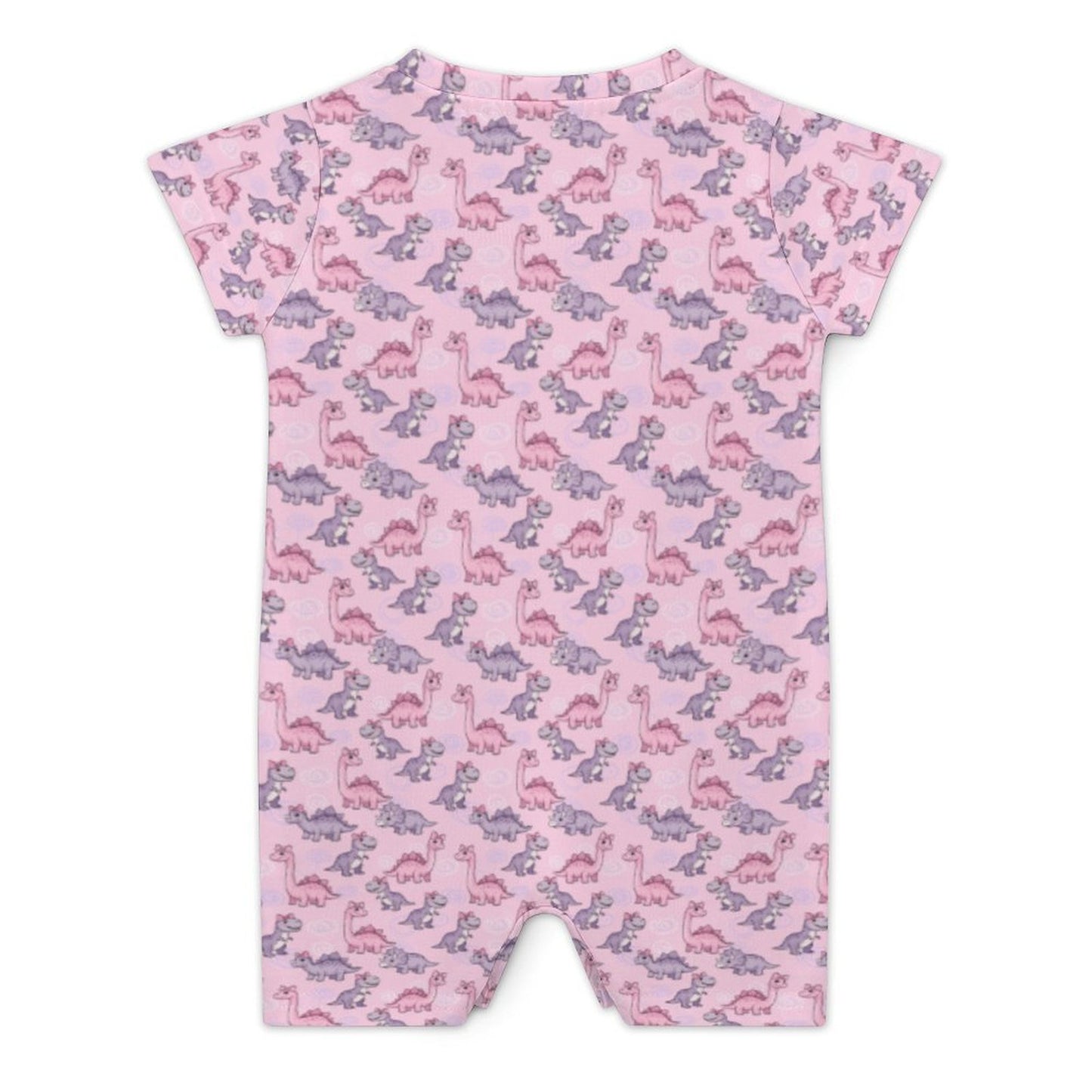 Pink Dino Short Sleeve Baby Romper