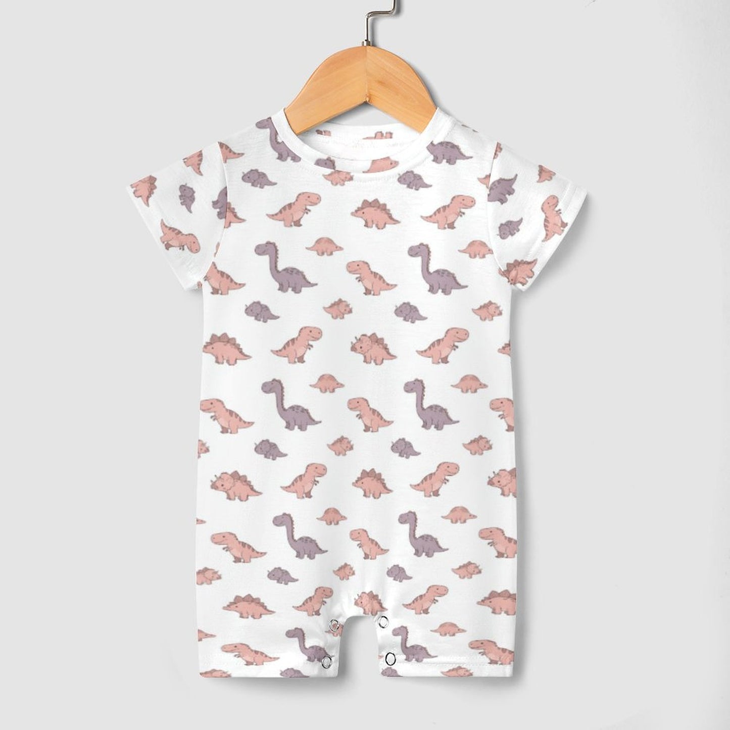 Girls Dino Short Sleeve Baby Romper
