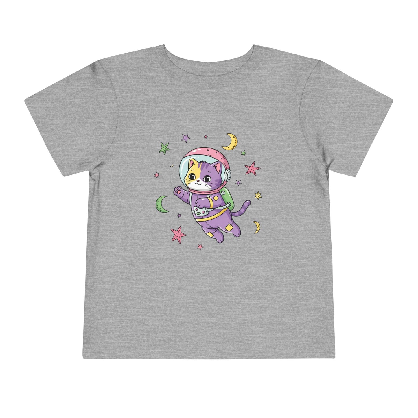Adventurous Space Cat Toddler Tee, Cute Kids Tee, Astronaut Cat Shirt, Space-Themed Gift, Toddler Birthday Outfit, Fun Playtime Attire