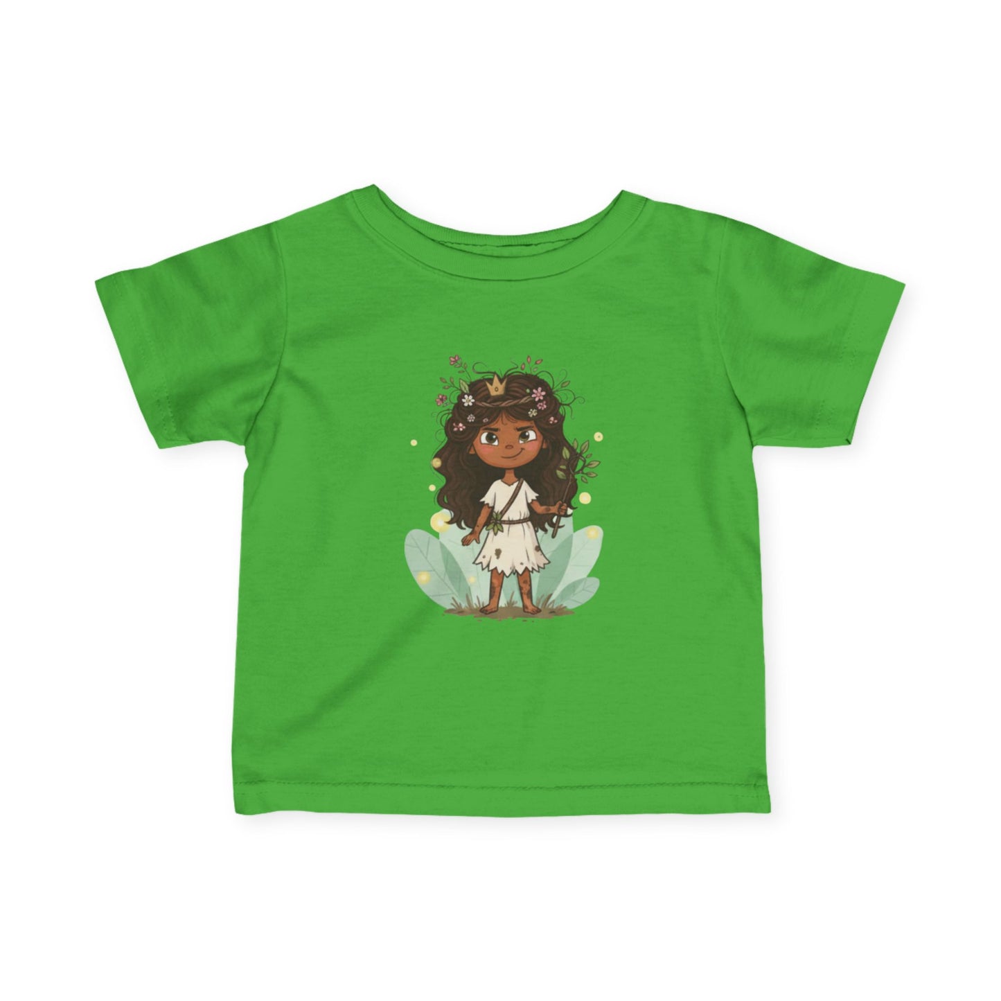Adorable Infant Fine Jersey Tee with Floral Princess Design, Baby T-Shirt, Cute Toddler Top, Birthday Gift, Kids Clothing