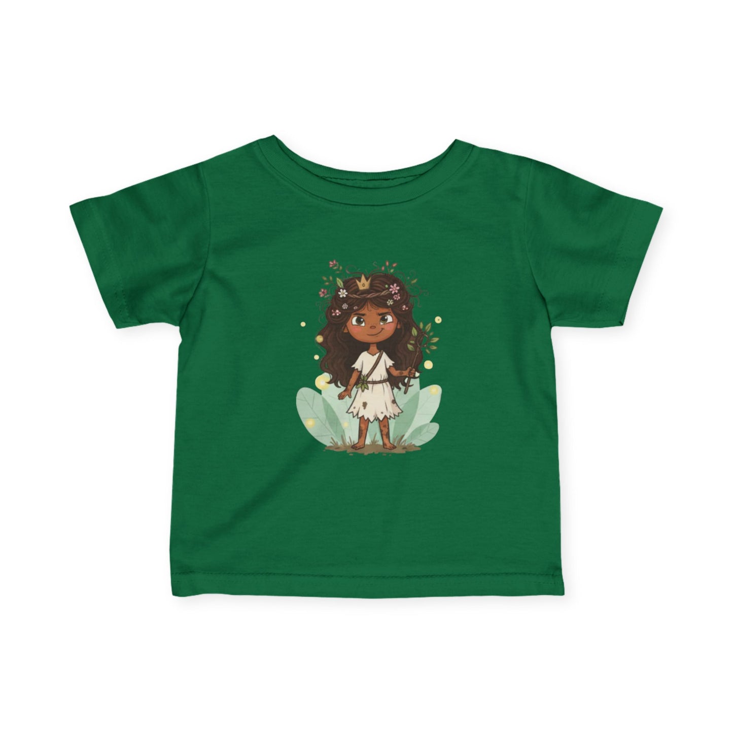 Adorable Infant Fine Jersey Tee with Floral Princess Design, Baby T-Shirt, Cute Toddler Top, Birthday Gift, Kids Clothing