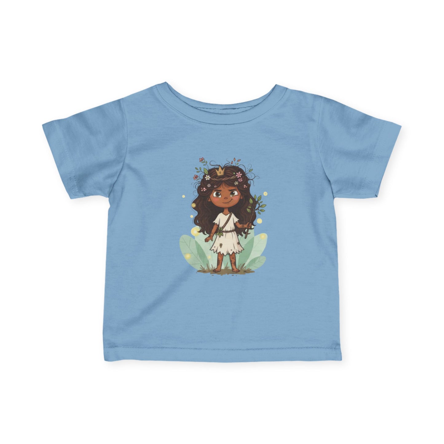 Adorable Infant Fine Jersey Tee with Floral Princess Design, Baby T-Shirt, Cute Toddler Top, Birthday Gift, Kids Clothing