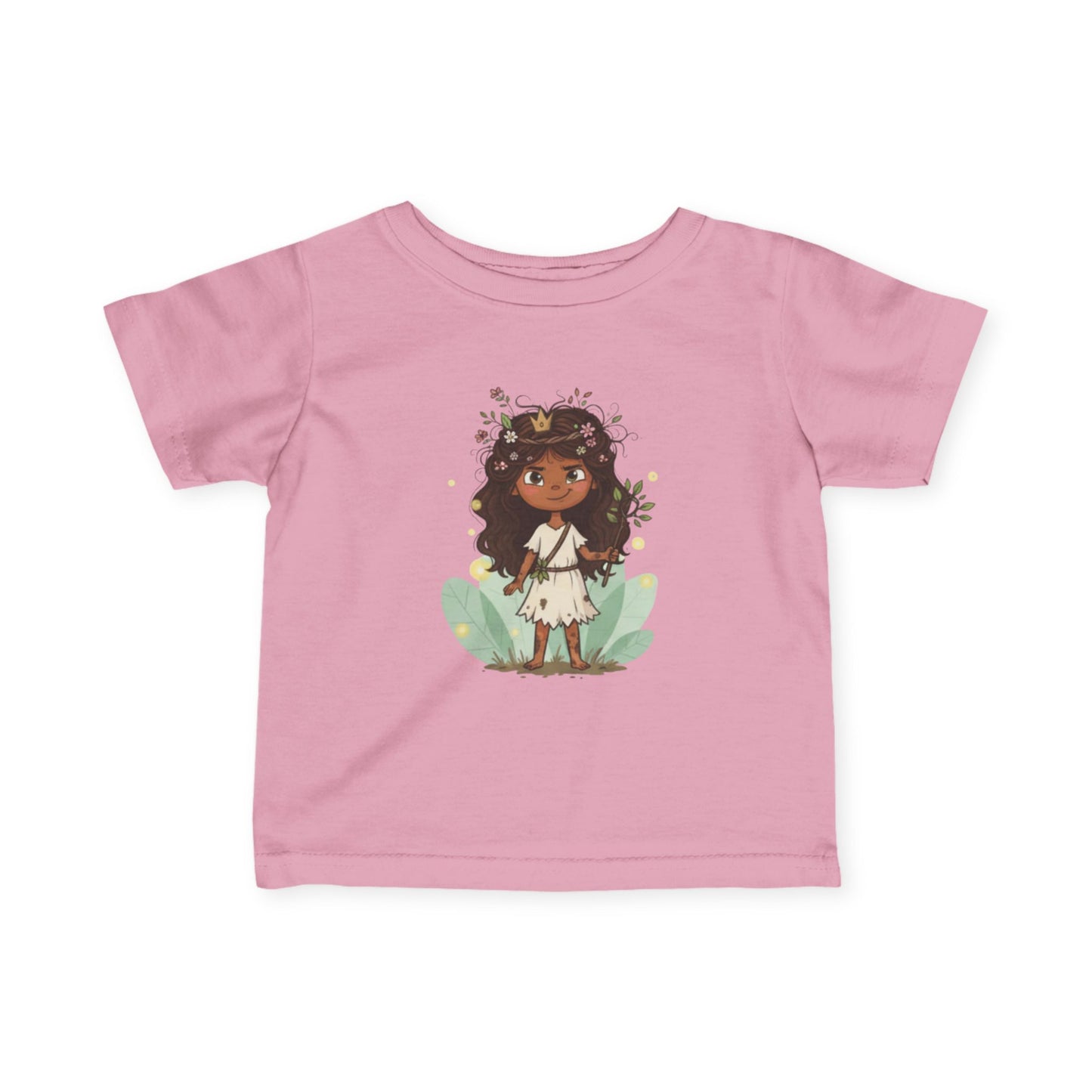 Adorable Infant Fine Jersey Tee with Floral Princess Design, Baby T-Shirt, Cute Toddler Top, Birthday Gift, Kids Clothing