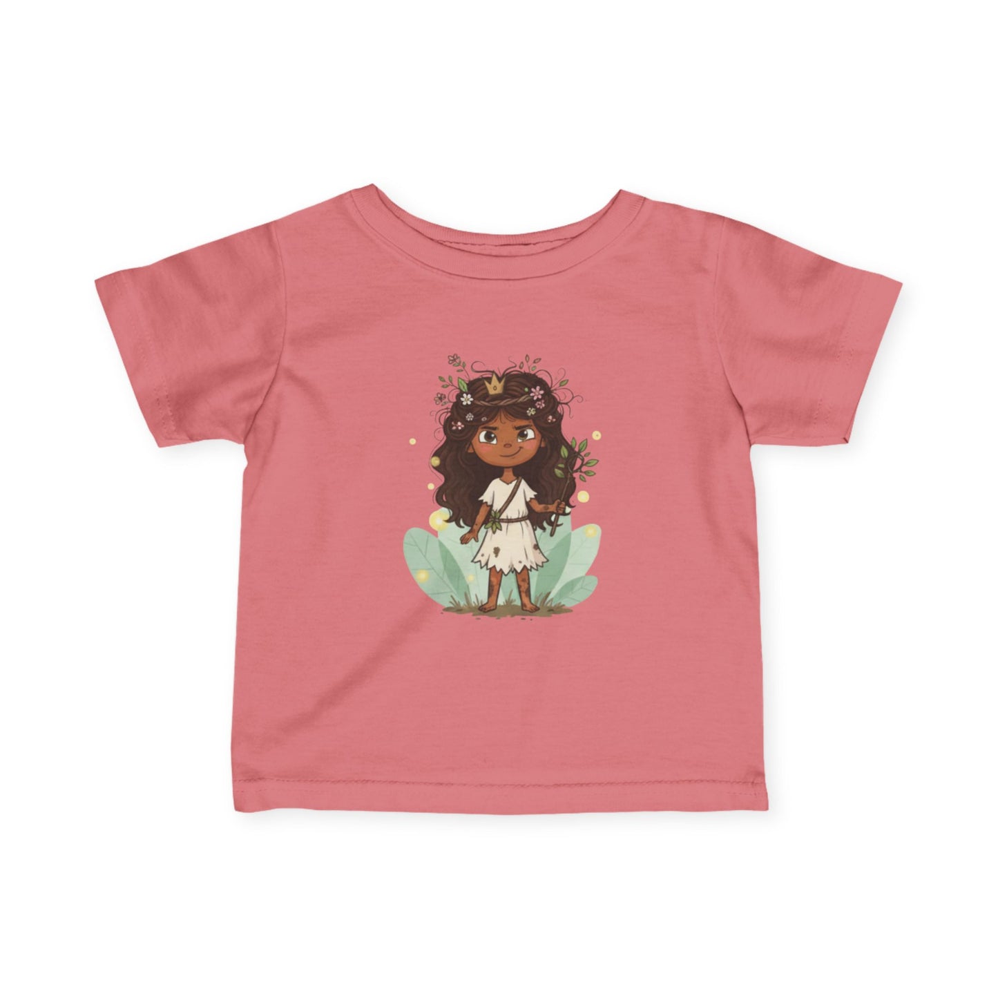 Adorable Infant Fine Jersey Tee with Floral Princess Design, Baby T-Shirt, Cute Toddler Top, Birthday Gift, Kids Clothing
