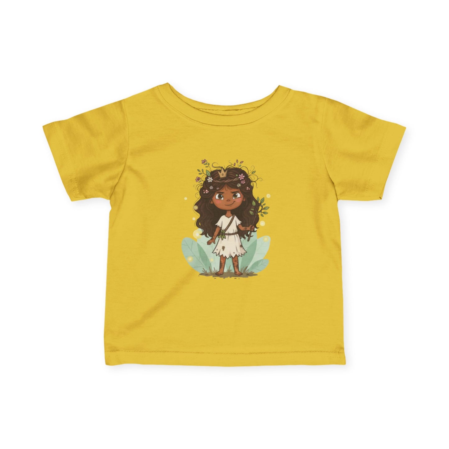 Adorable Infant Fine Jersey Tee with Floral Princess Design, Baby T-Shirt, Cute Toddler Top, Birthday Gift, Kids Clothing